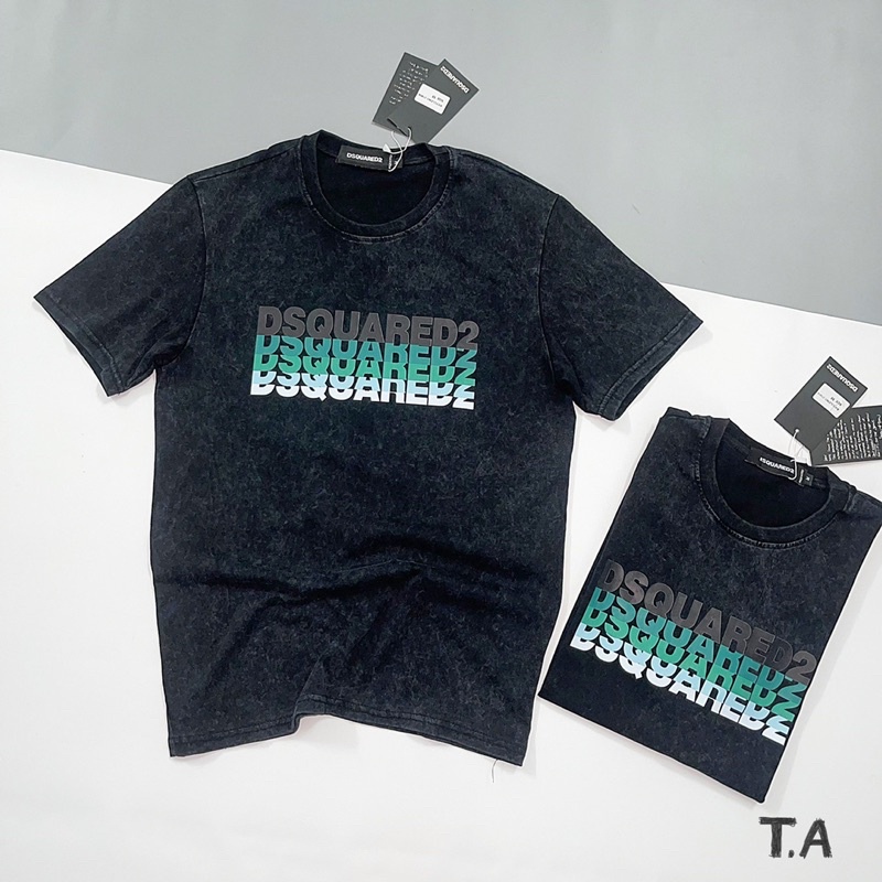 Áo phông loang DSQUARED2 form rộng đẹp- Áo thun tay lỡ Unisex nam nữ kiểu hàn quốc vải cotton HARI in hoạ tiết