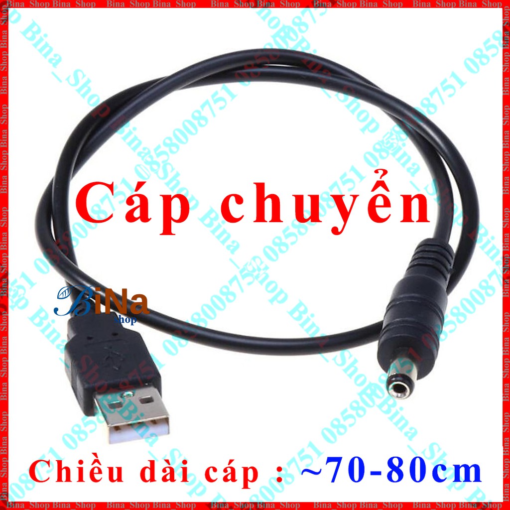 Cáp chuyển đổi điện áp 5V ra 9V/12V dùng wifi khi cúp điện