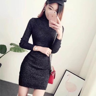 váy len nhũ body dáng ngắn