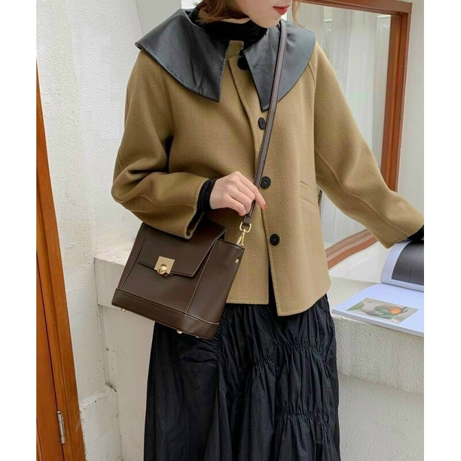 TNS-Túi tote công sở da mềm sang trọng Mikoka tote bag-màu nâu