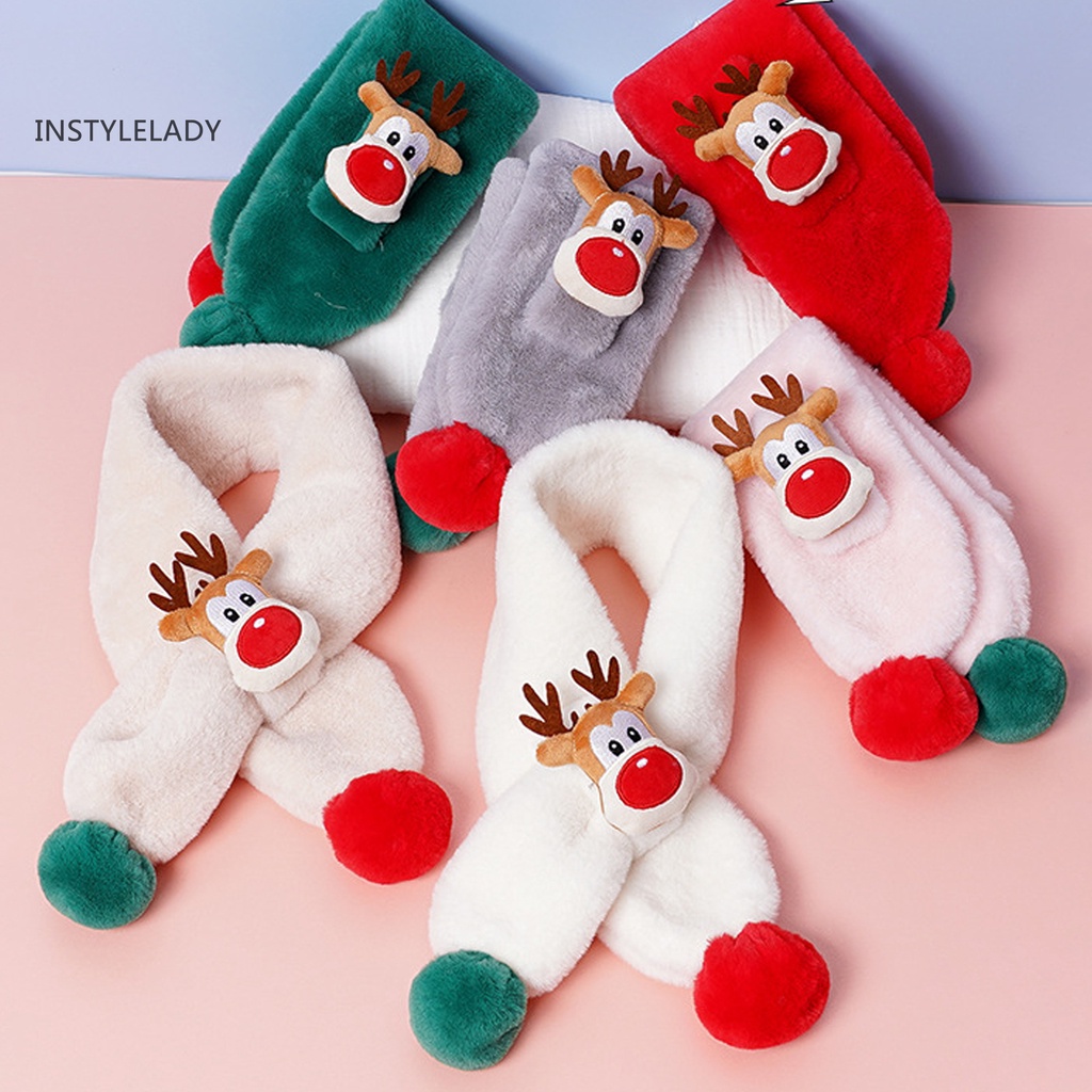 Khăn Choàng Cổ In Họa Tiết Tuần Lộc Dễ Thương Thoải Mái Thời Trang Mùa Đông Cho Bé Trai Và Gái