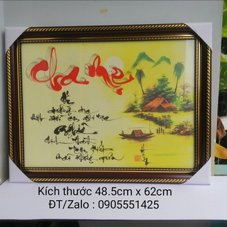 Tranh Thư pháp CHA MẸ .Quà tặng mừng tân gia,khai trương, sinh nhật.Mừng thọ ông bà,cha mẹ.Quà tết.Tranh trang trí tết