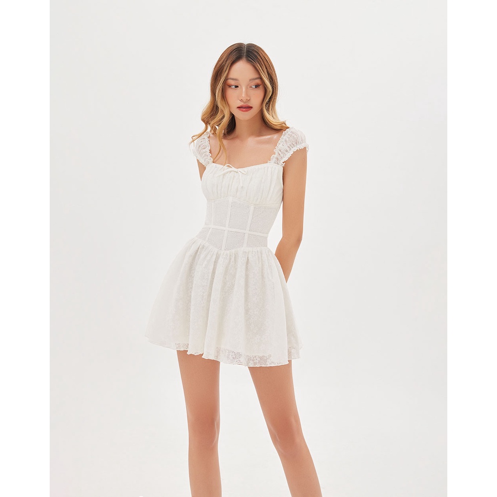 Đầm xoè SheByShj ren trắng - Alia Dress