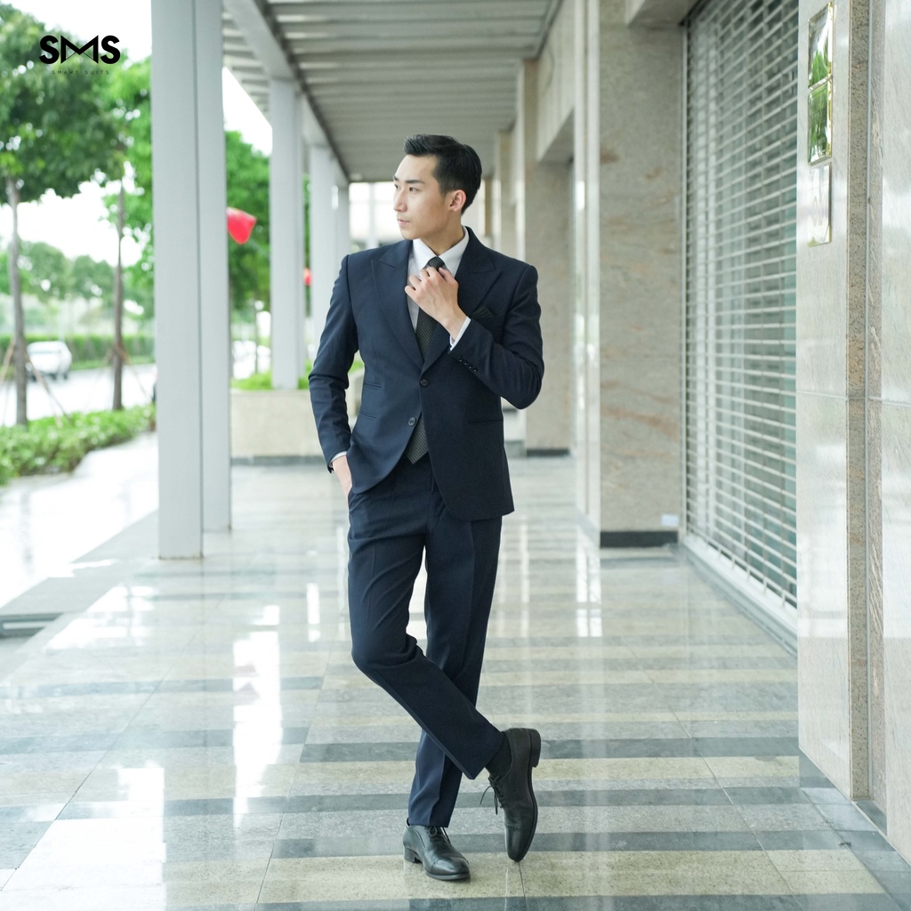 Vest nam xanh navy 2 khuy 3 túi phối quần sidetab, suits sartorial, chuẩn form Smart Suits