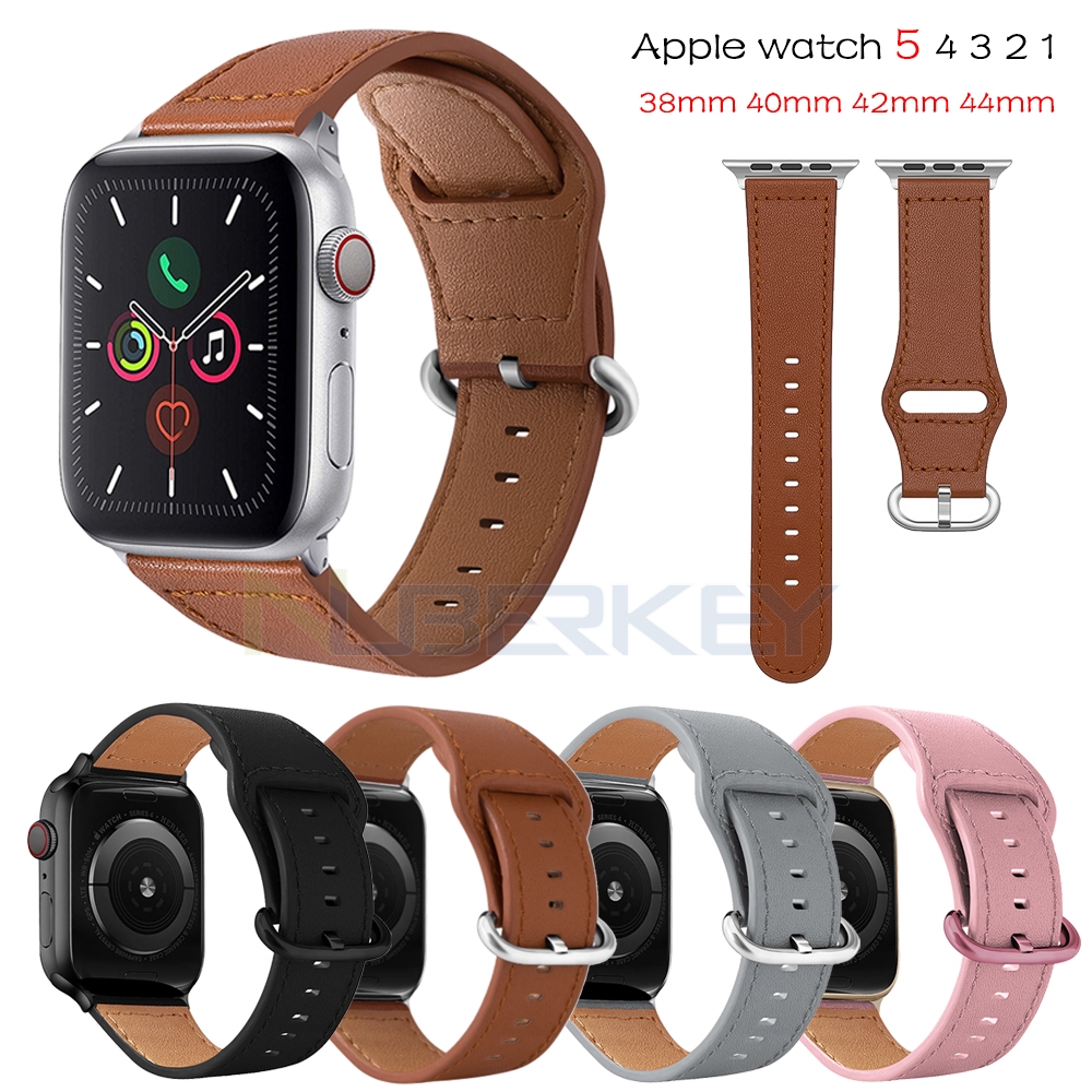 Dây Đeo Bằng Da Thật Dùng Cho Đồng Hồ Thông Minh iWatch Series 7 6 SE 5 4 3 2 1