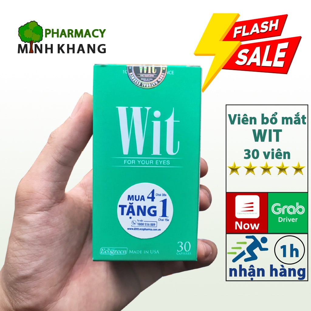 Thuốc bổ mắt WIT tăng cường thị lực - giảm mỏi mắt - bảo vệ mắt sáng (Hộp 30 viên) [CHÍNH HÃNG]