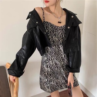 Áo khoác da mềm dáng croptop freesize