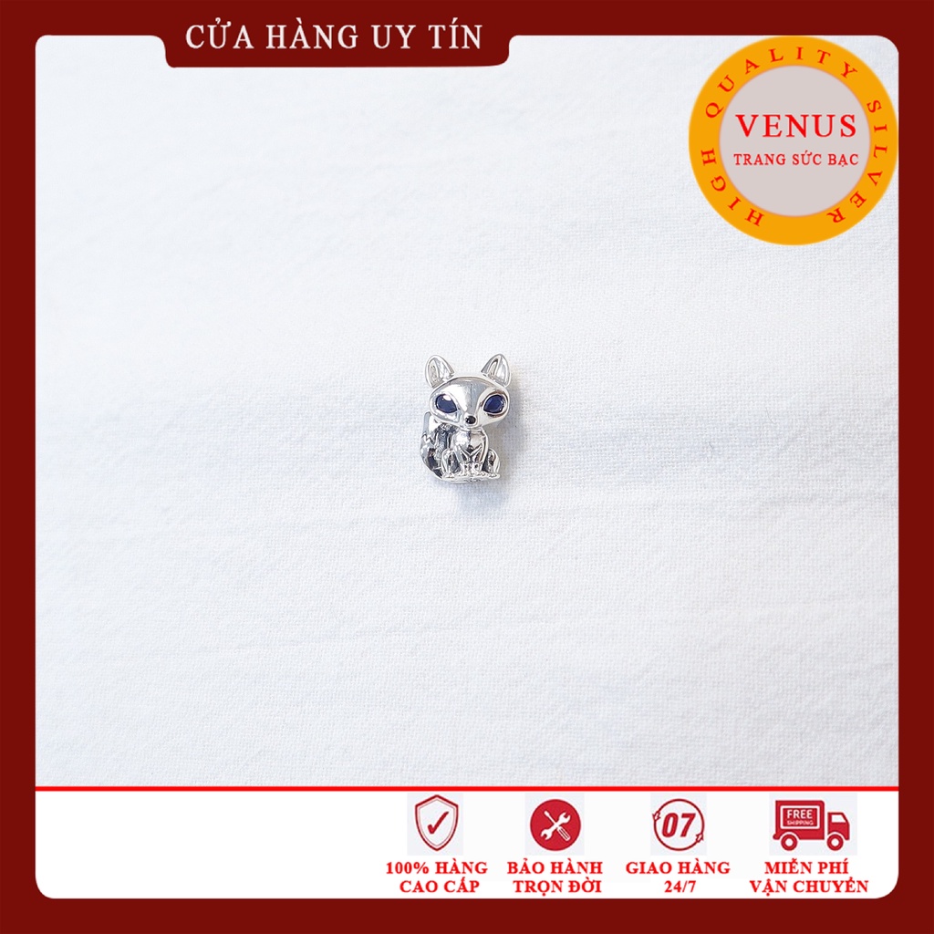 [Charm bạc 925 cao cấp] Charm hồ ly mắt xanh- Mã sản phẩm VENUSHLX