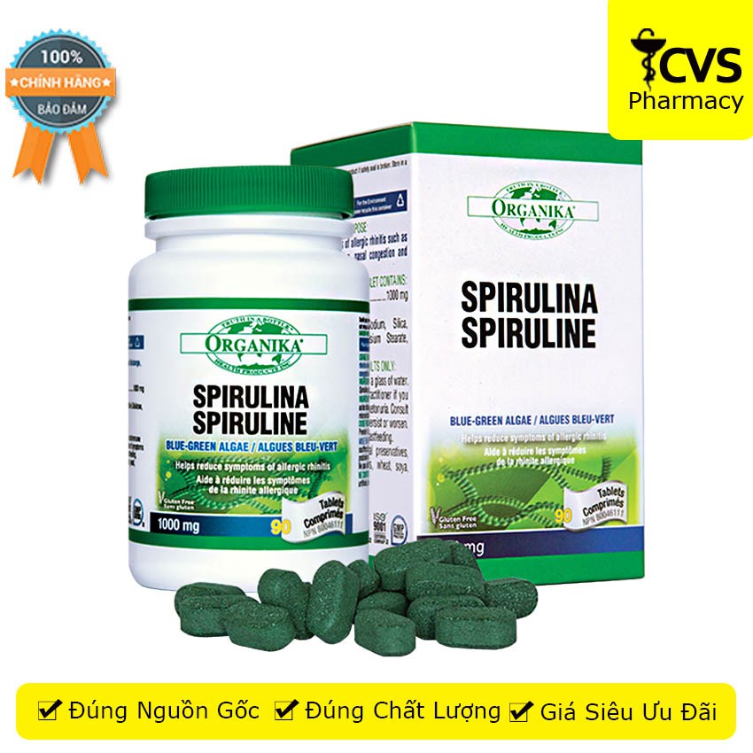 Organika Spirulina Spiruline - Viên uống cung cấp vitamin, dưỡng chât, hỗ trợ tăng cường sức đề kháng - cvspharmacy