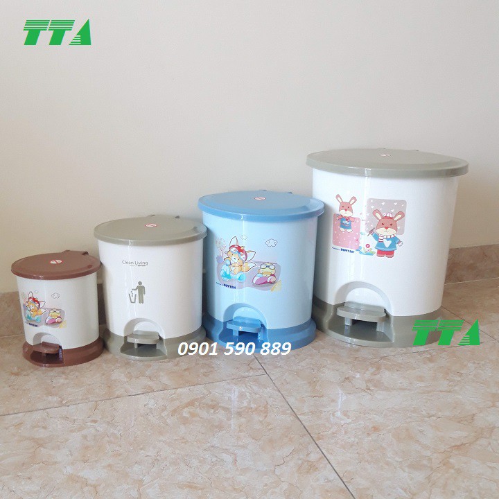 Thùng rác nhựa Duy Tân đạp chân oval cỡ nhí