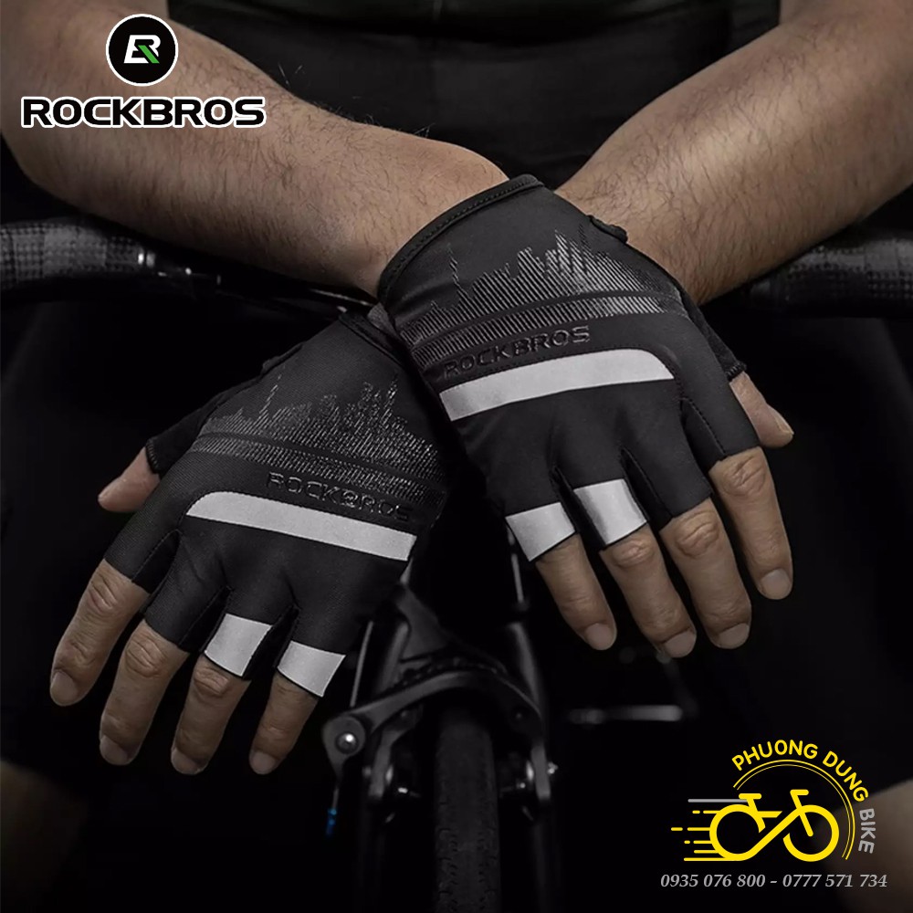 Găng tay  hở ngón đi xe đạp ROCKBROS S247