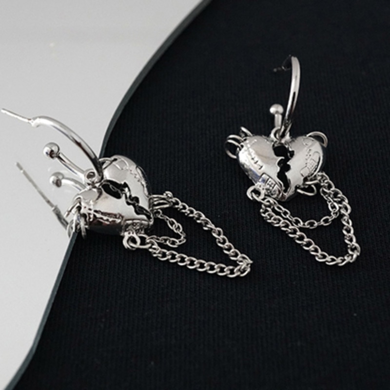 Bông tai dạng chuỗi hình trái tim cho nữ