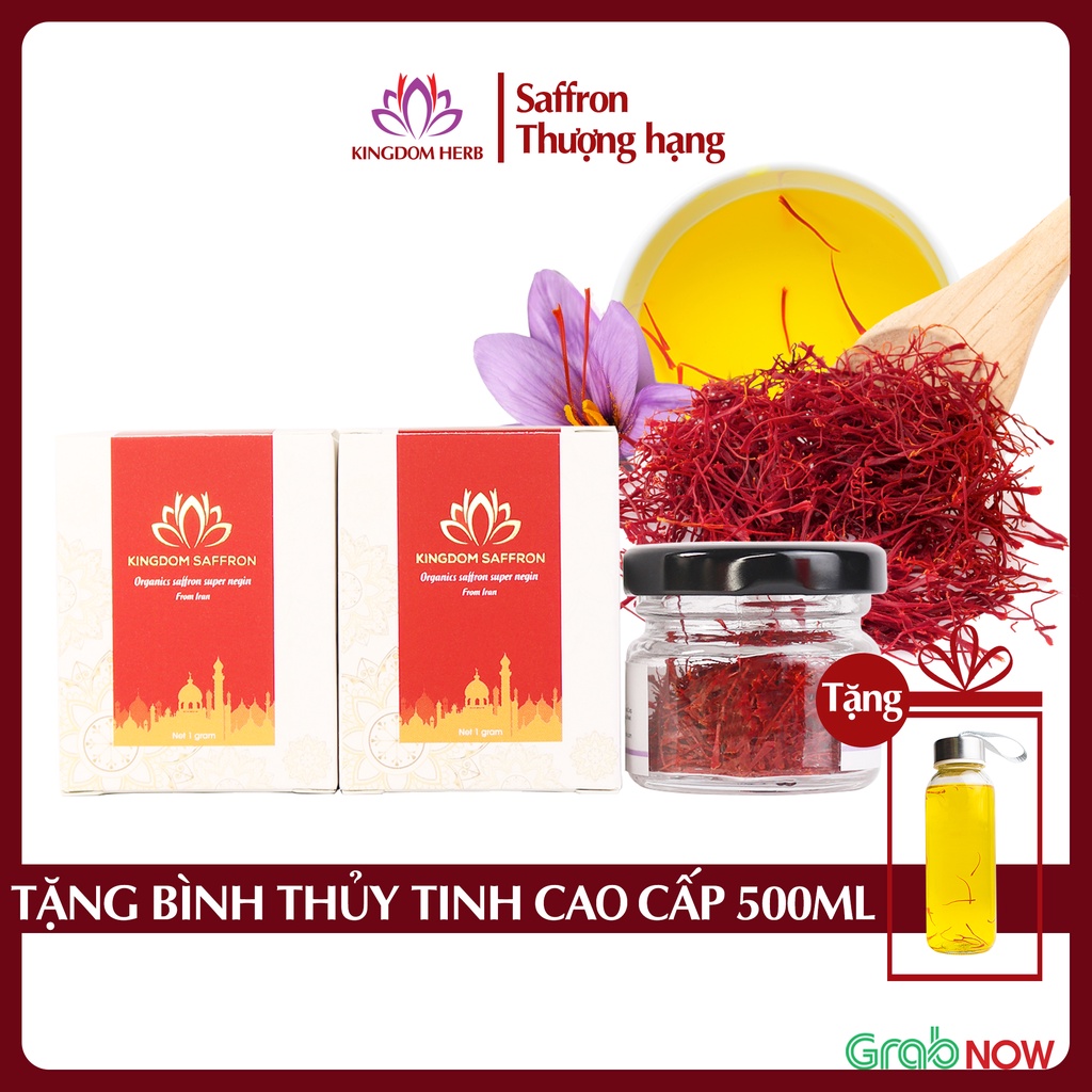 Nhụy hoa nghệ tây saffron Kingdom Iran loại thượng hạng - combo 2 hộp 1 gram