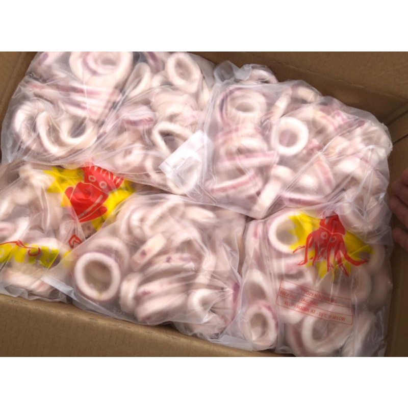 Mực vòng cắt khoanh Gói 1Kg/ Mực vòng Gói 500g