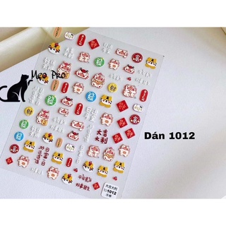 Sticker 5d nổi hình hổ trang trí móng năm 2022