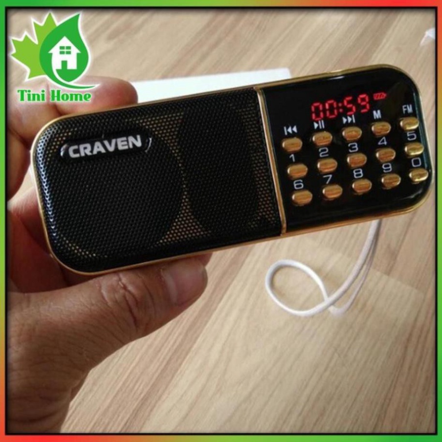 Máy nghe Phật Pháp, Tụng Kinh Mp3, Loa di động có thẻ nhớ Craven CR đài FM - Thẻ nhớ chứa gần 1000 bài kinh phật