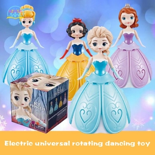 NIXDR Electric Rotating Dancing Toy Dance Princess Cinderella Girl Toys Light And Music Elsa Dancing for Kids