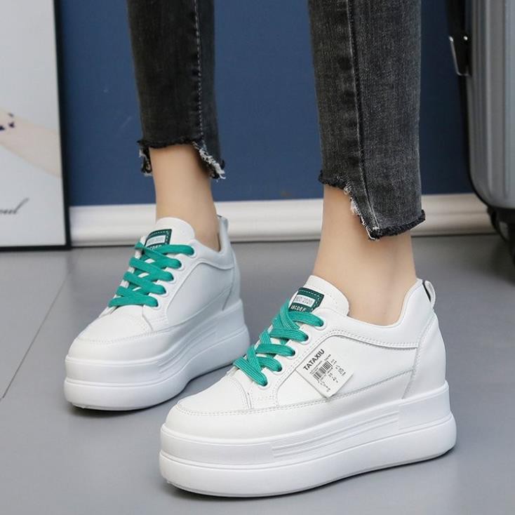 Giày bánh mì đế độn cá tính cao 7cm chất da mềm mại full size màu đen, trắng BM088 . new new new . 2020 K . *