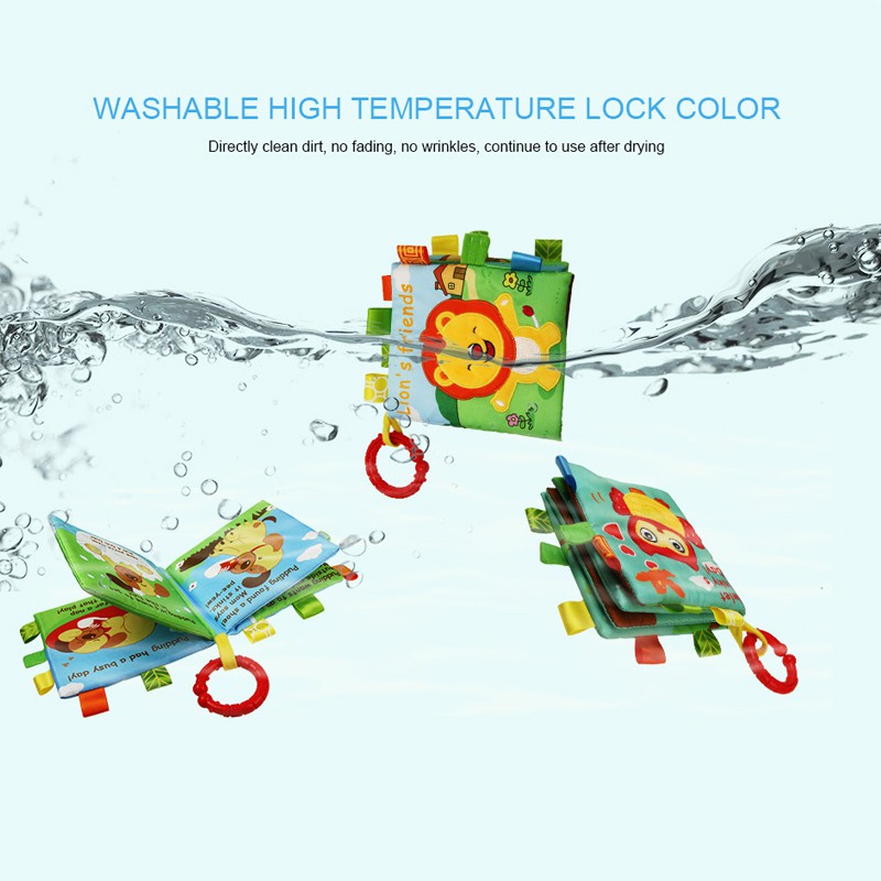 Coolplay animal cloth book bell rings baby touch book đồ chơi giáo dục câu chuyện tiếng anh