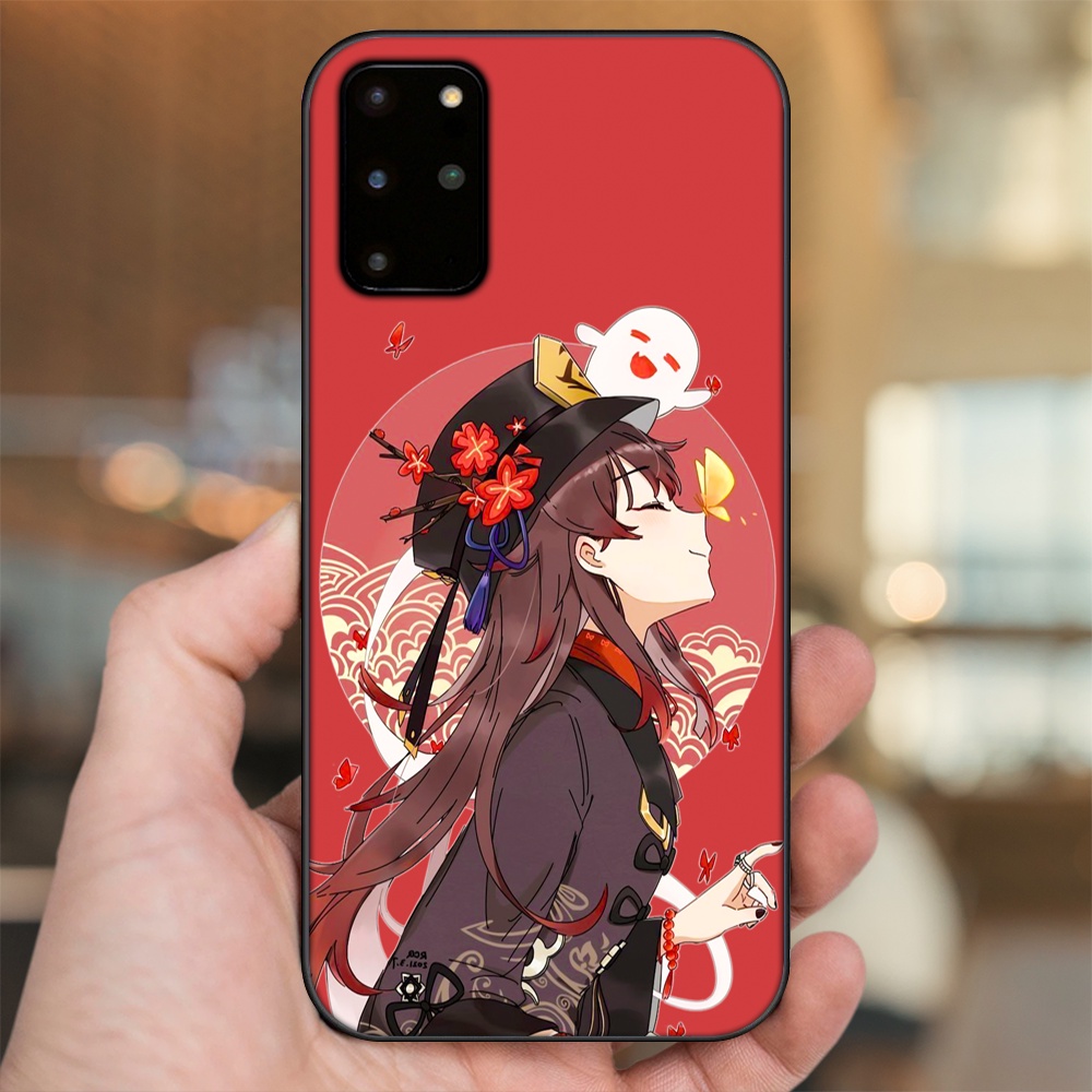 Ốp lưng Samsung S20 Plus viền đen in hình Hutao Genshin Impact