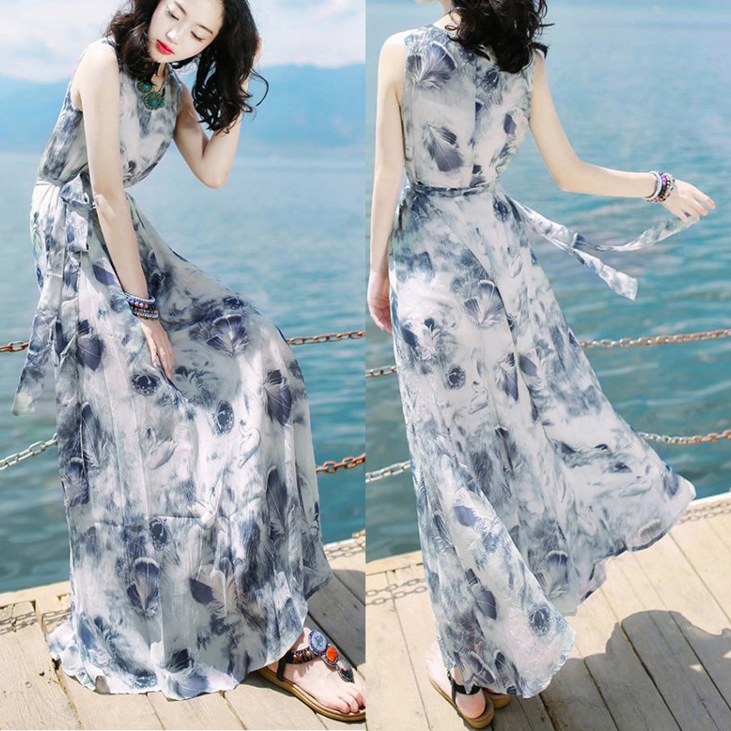 Đầm sát nách in họa tiết thời trang cho nữ | BigBuy360 - bigbuy360.vn