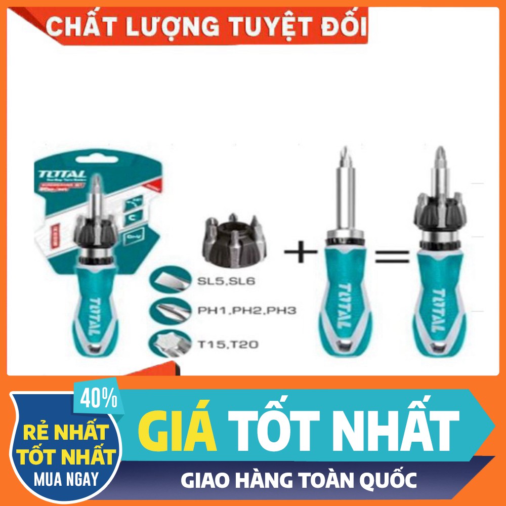 Bộ tuốc nơ vít đa năng 8 chi tiết Total TACSD30086 [bảo hành chính hãng]