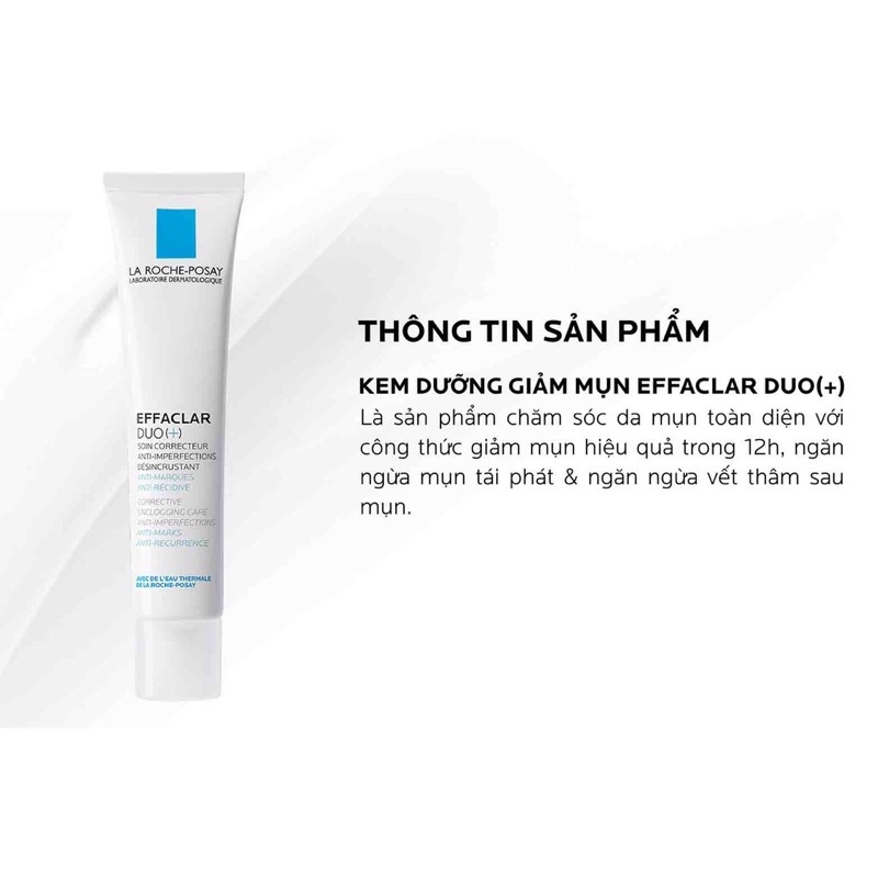 La Roche Posay Duo Giảm Mụn - Kem La-Roche Posay Effaclar Duo+ giảm mụn và vết Thâm 15ml