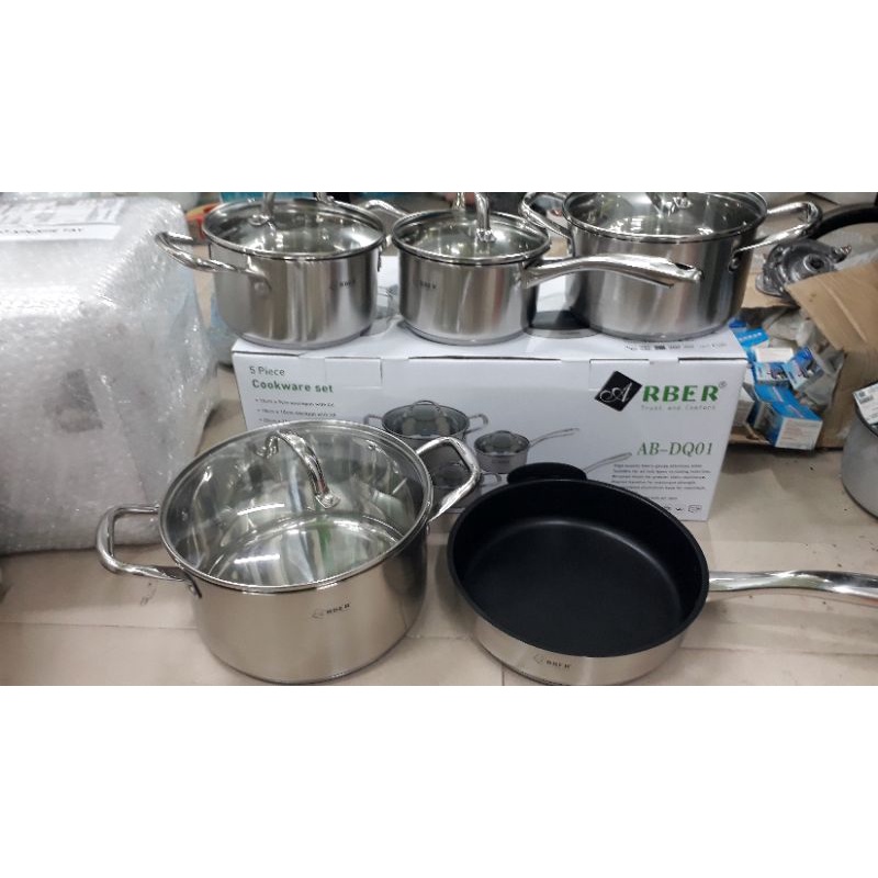 Bộ nồi inox cao cấp Arber 5 món AB ĐQ01