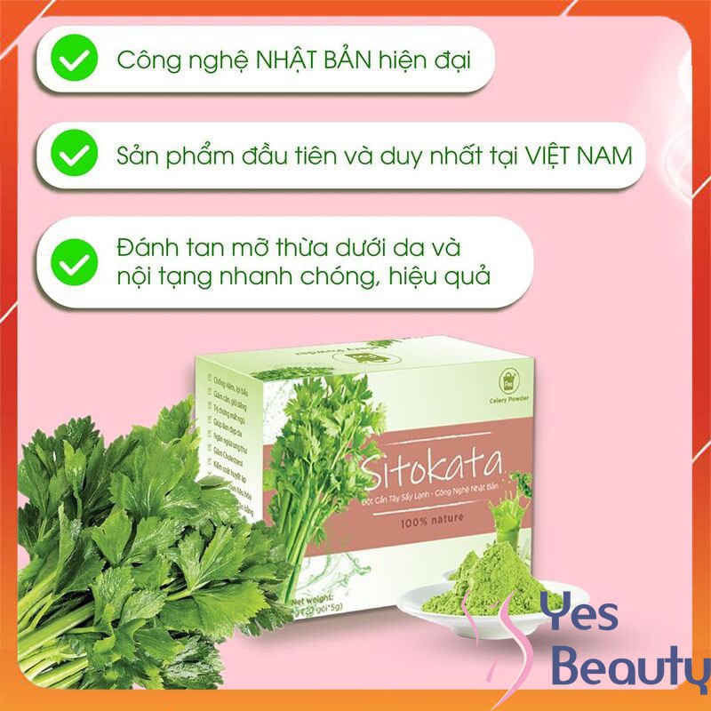 [CHÍNH HÃNG] BÔT CẦN TÂY SITOKATA - Phương Pháp Giảm Cân Đơn Giản Hiệu Quả An Toàn - Công Nghệ Nhật Bản - HỘP 20 GÓI