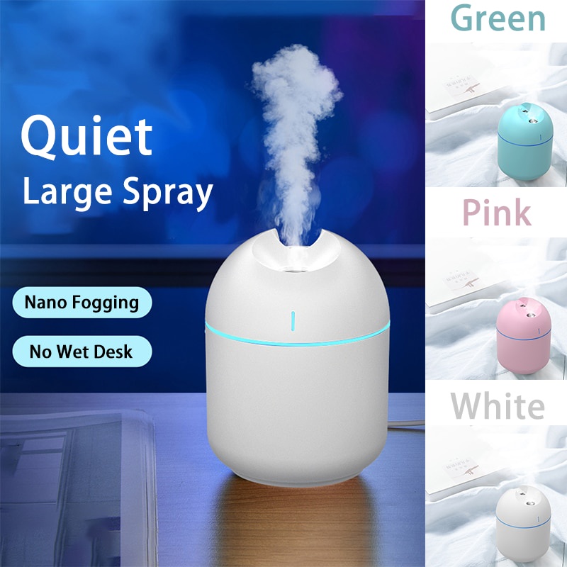 Máy tạo ẩm không khí khuếch tán tinh dầu thơm 200ML có cổng USB với đèn ngủ LED cho ô tô/tại nhà
