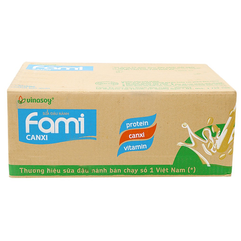 Thùng sữa đậu nành Fami Canxi bịch 200ml (40 bịch)