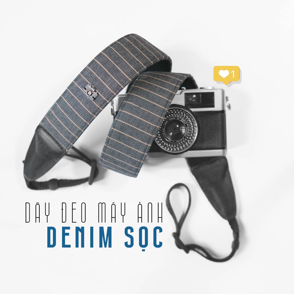 Dây đeo máy ảnh dành cho máy Fuji, Canon, Nikon, Sony Made by Cammix -  Dây đeo máy ảnh bản to sọc