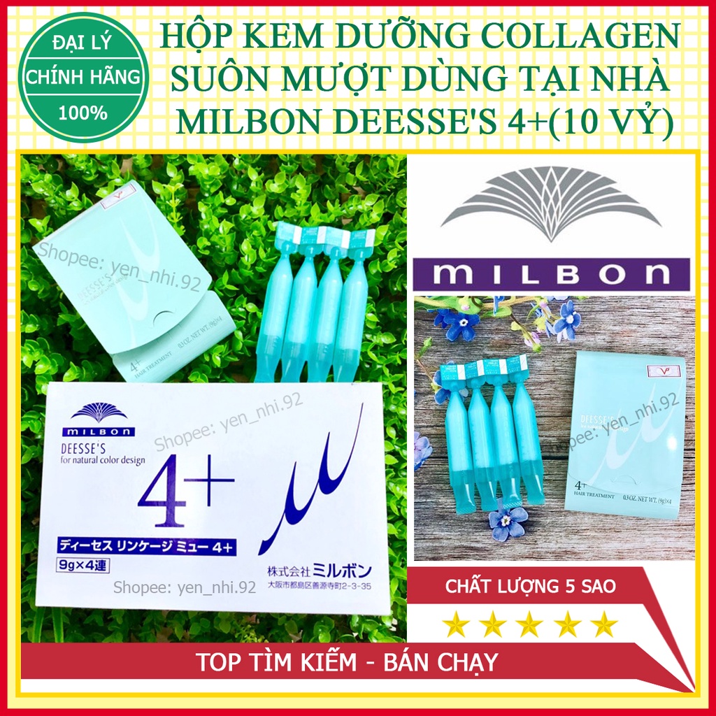 HỘP KEM DƯỠNG COLLAGEN SUÔN MƯỢT DÙNG TẠI NHÀ MILBON DEESSE'S 4+(10 VỶ)