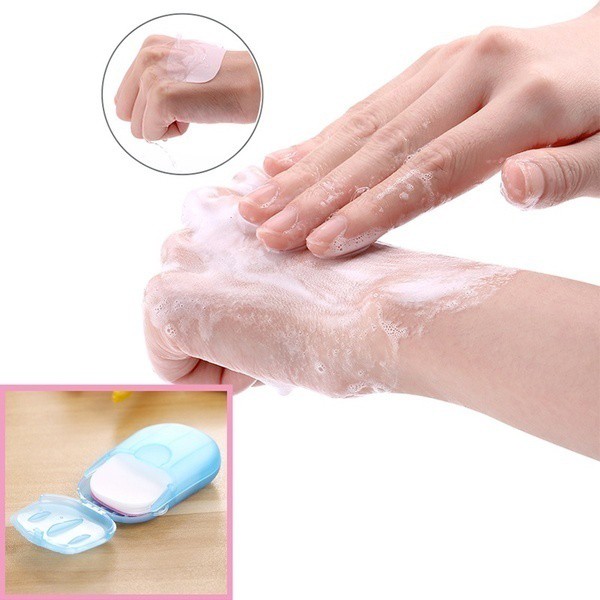 Set 60 / 3 Hộp Xà Phòng Giấy Dùng Một Lần  Tiện Dụng Khi Đi Du Lịch