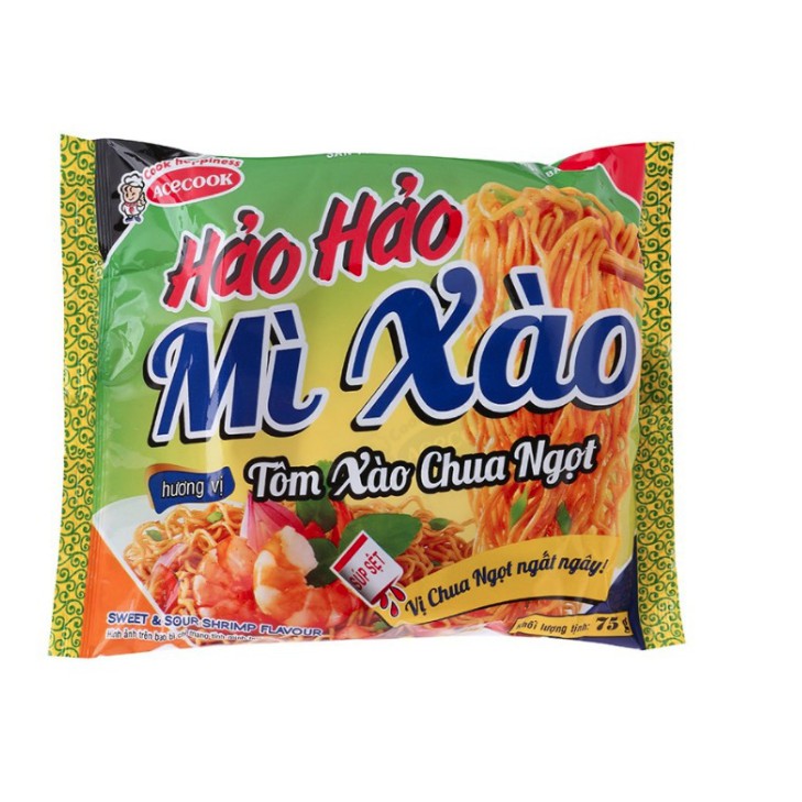 Combo 12 Gói 75g Mì Tôm Hảo Hảo Tôm Xào Chua Ngọt