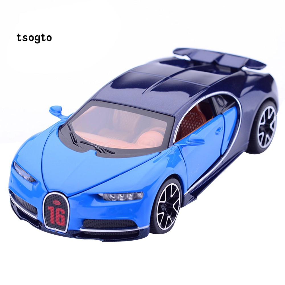Mô hình xe ô tô Bugatti Chiron tỉ lệ 1/32 có đèn sau phát ra tiếng kêu cho bé
