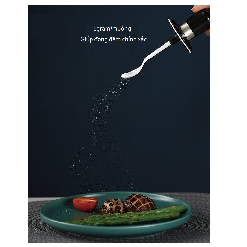 Bộ 4 Hũ đựng gia vị thủy tinh Vkit- kèm thìa GV01