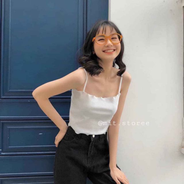 [Mã FAMAYWA giảm 10K đơn 50K] Áo croptop 2 dây xoắn viền | BigBuy360 - bigbuy360.vn