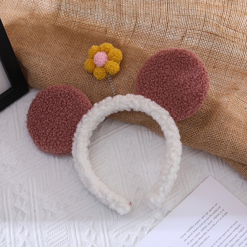 Băng Đô Rửa Mặt Trang Điểm Bằng Vải Bông Họa Tiết Hoa Mickey Dễ Thương Phong Cách Hàn Quốc Dành Cho Người Lớn