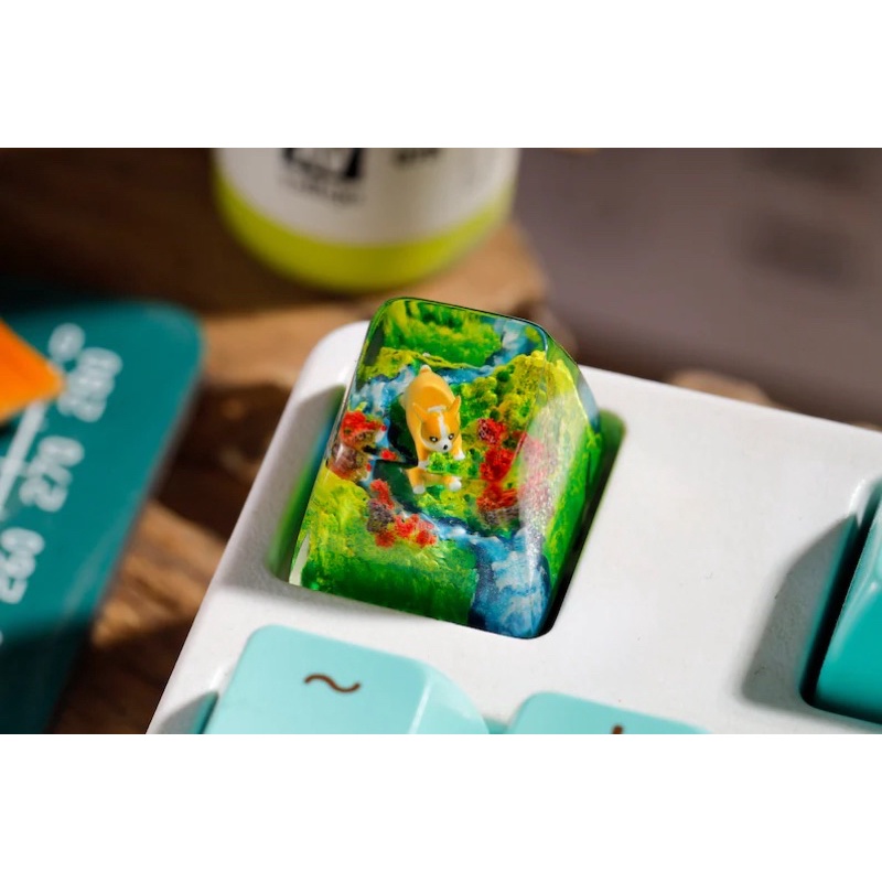 Nút bàn phím cơ Chó Corgi.Keycap resin Corgi.Keycap Artisan