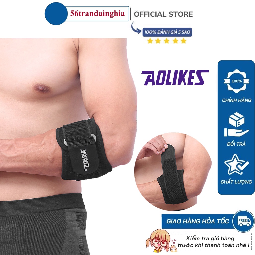 Đai khuỷu tay Aolikes AL 7947 bán sỉ băng quấn bảo vệ bắp cánh tay bó ống hỗ trợ thể thao gym yoga