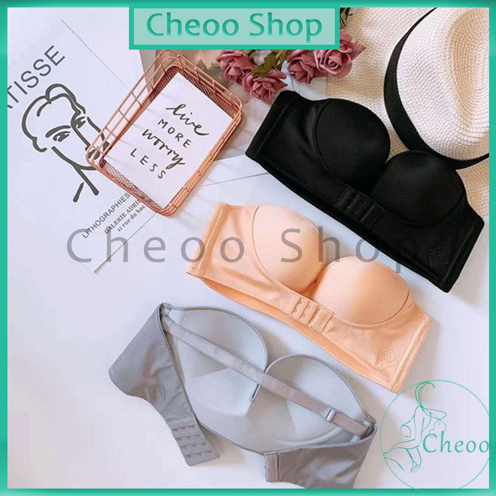 Áo Lót Không Dây Không Gọng-Áo Ngực Không Dây Nâng Ngực Chống Tuột Cài Trước Sexy AL17 Cheoo Shop