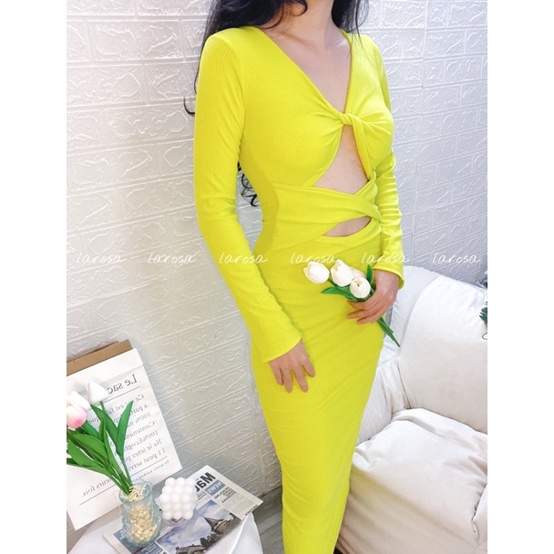 -LAROSA.clothing- ĐẦM BODY TAY DÀI XOẮN NGỰC TRANG PHỤC DỰ TIỆC