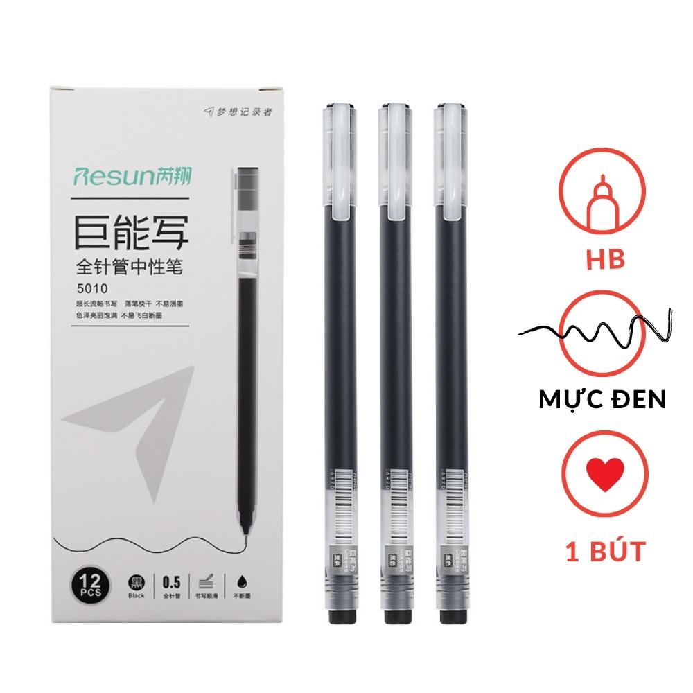 Bút bi nước Ống lớn Resun dupe Muji mực gel nhiều màu Pison ngòi viết 0.5mm