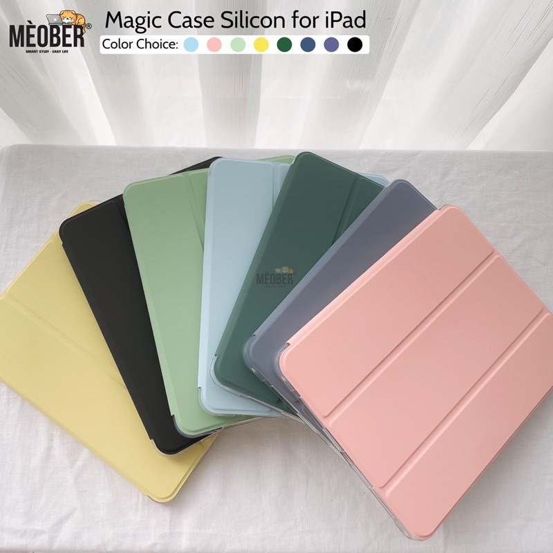 Bao da case iPad màu pastel, lưng nhám mờ, chống ố &amp; có khay bút - Cover iPad Basic MeoBer cho Gen7/8/9/10/Air4/5/Pro11