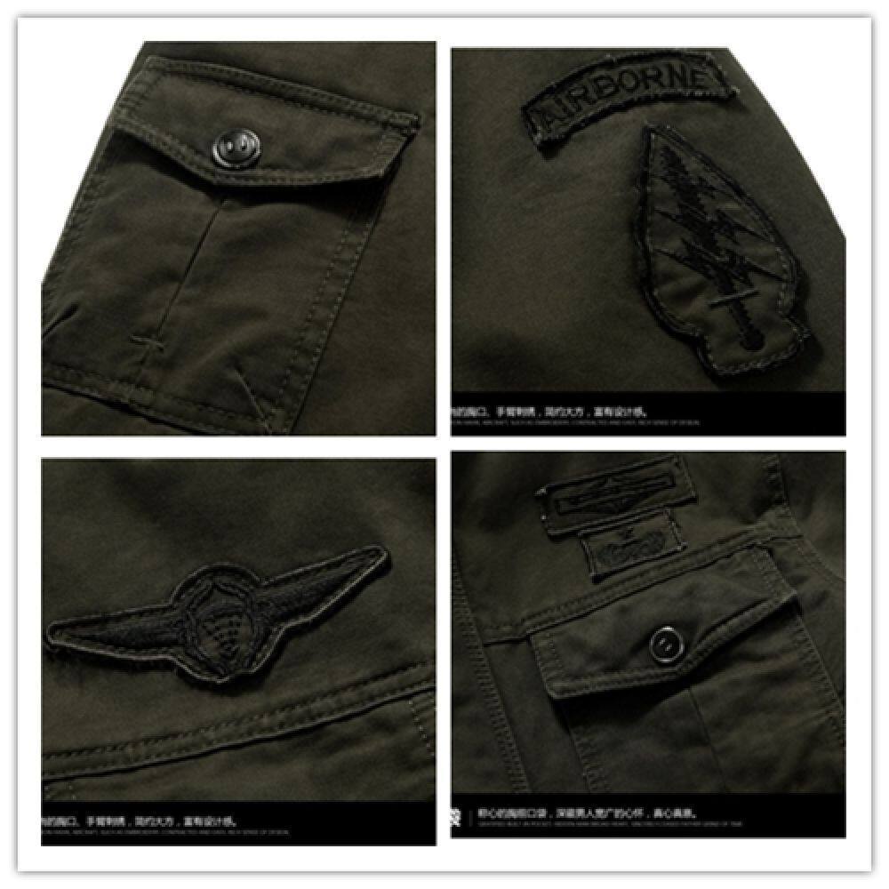 JEEP SPIRIT 1941 ESTD Áo khoác đồng phục mùa thu nam mỏng bông thanh niên thừa cân Xuân Thu ngoài trời Casual Coat Man Workwear