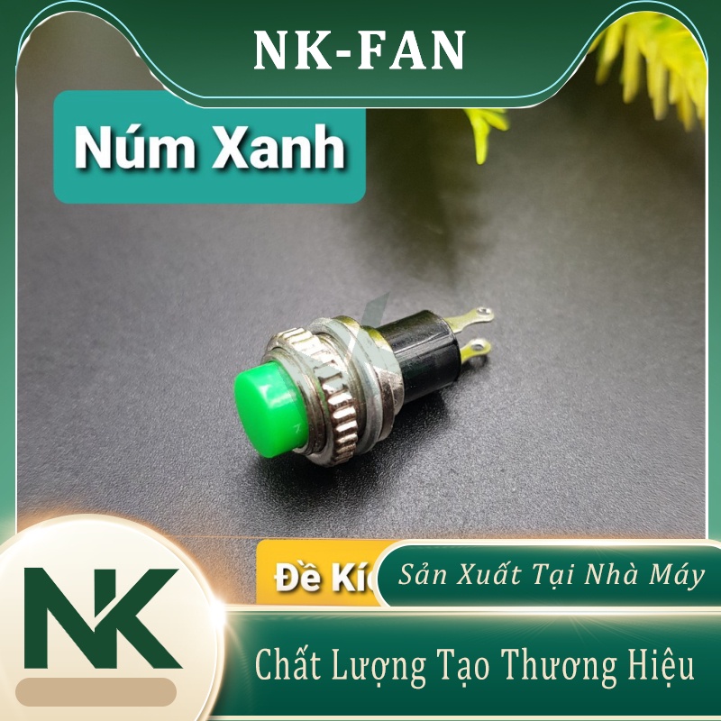 Nút Nhấn Đề 10MM,Công Tắc Nhấn Nhả Dùng Cho Mạch Quạt Mạch Trễ,Núm Nhấn 10MM Xanh Đỏ