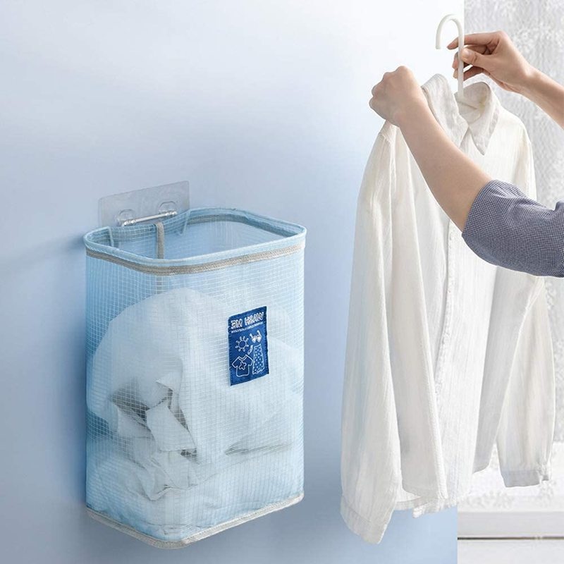 1 Giỏ Đựng Quần Áo Dơ Bằng Nylon Chống Nước Sức Chứa Lớn Đa Năng Có Thể Gập Gọn