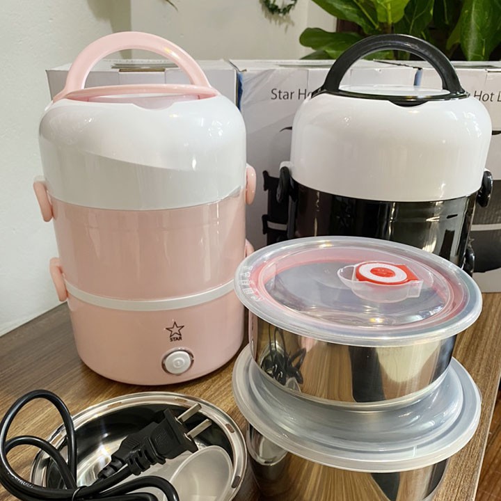 Hộp Nấu Và Ủ Cơm Cao Cấp 2, 3 Tầng Làm Nóng Siêu Tốc - Cà Mèn Điện - Cặp Lồng Cơm Điện [ Bảo Hành Đổi Trả 12 Tháng] | BigBuy360 - bigbuy360.vn