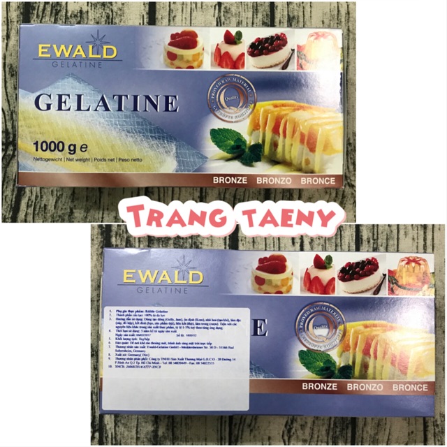 Lá Gelatine Đức 1kg  / Lá Gelatin